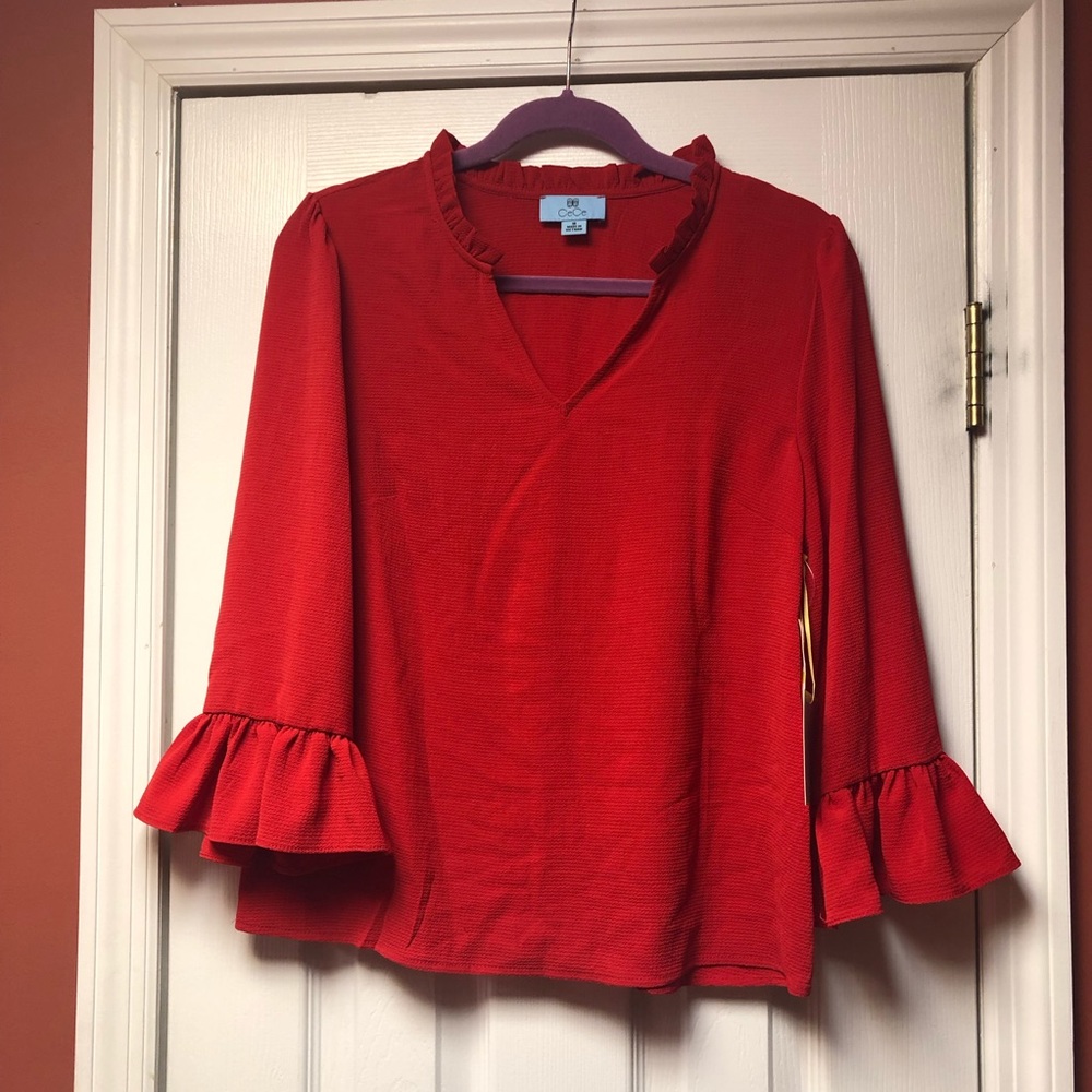 ***NWT Red Bell Sleeve Blouse***